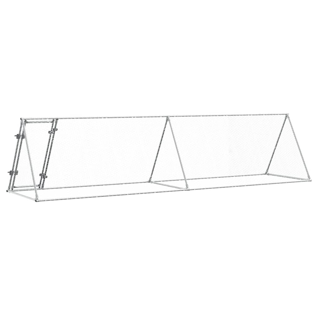 vidaXL Chicken Cage Silver 400x105x91 cm Galvanised Steel