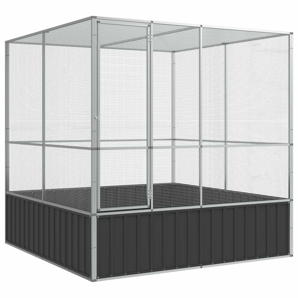 vidaXL Aviary Silver 211x207x212 cm Steel