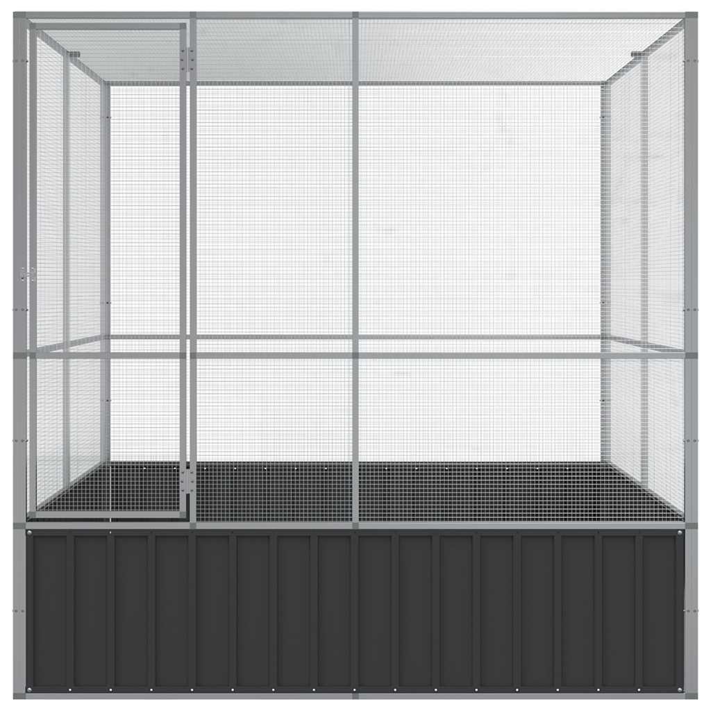vidaXL Aviary Silver 211x207x212 cm Steel