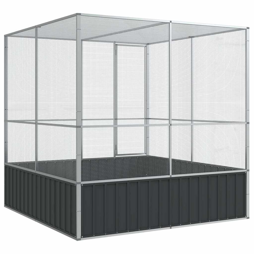 vidaXL Aviary Silver 211x207x212 cm Steel