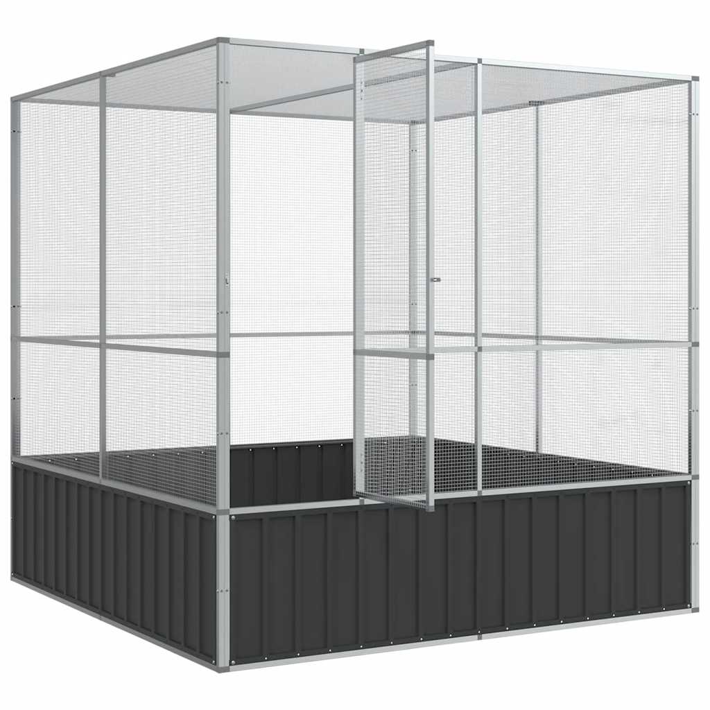 vidaXL Aviary Silver 211x207x212 cm Steel
