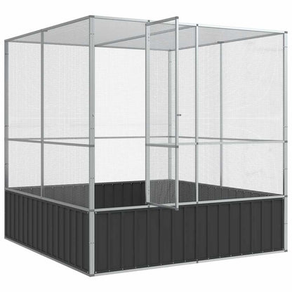 vidaXL Aviary Silver 211x207x212 cm Steel