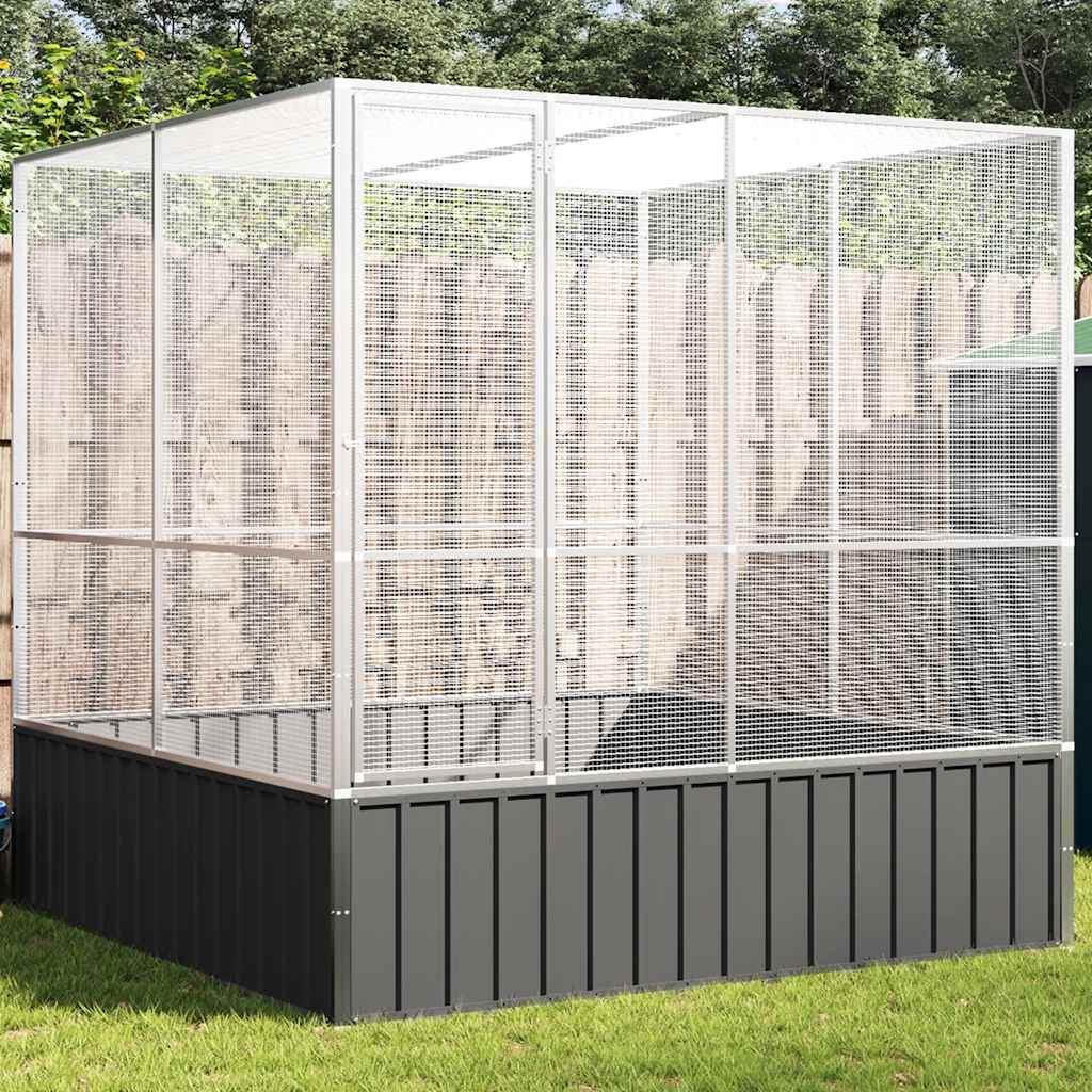 vidaXL Aviary Silver 211x207x212 cm Steel