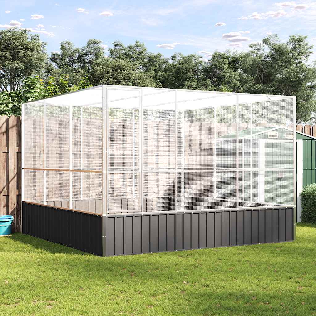 vidaXL Aviary Silver 311x307x212 cm Steel