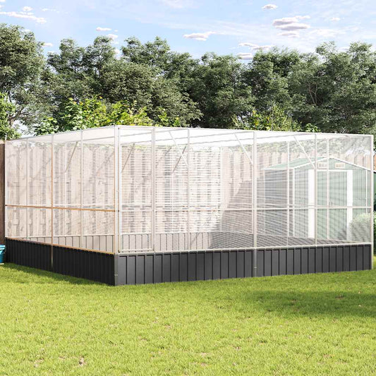 vidaXL Aviary Silver 418x414x212 cm Steel