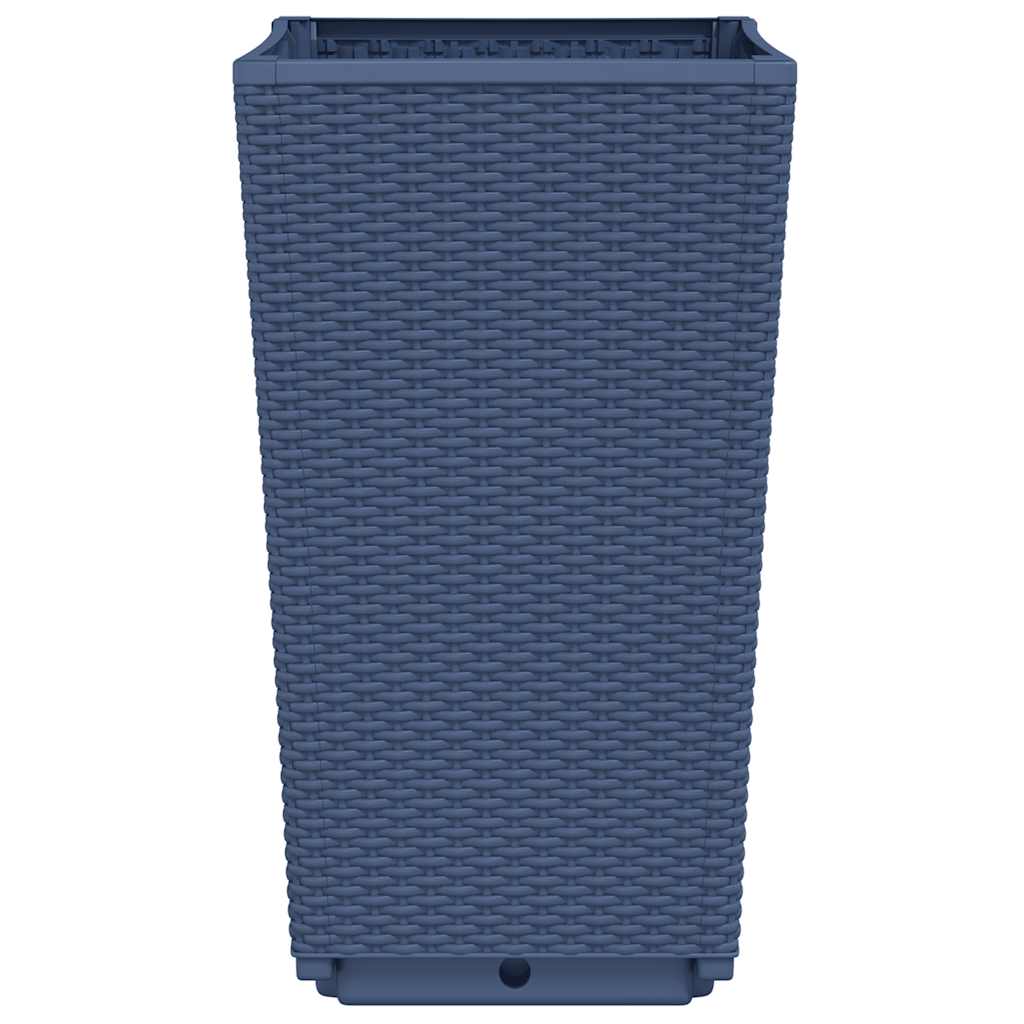 vidaXL Garden Planters 2 pcs Blue Grey 32.5x32.5x57 cm PP