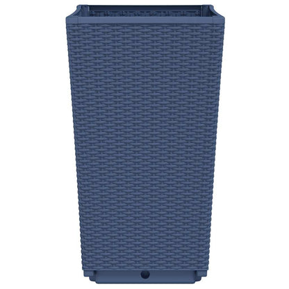 vidaXL Garden Planters 2 pcs Blue Grey 32.5x32.5x57 cm PP