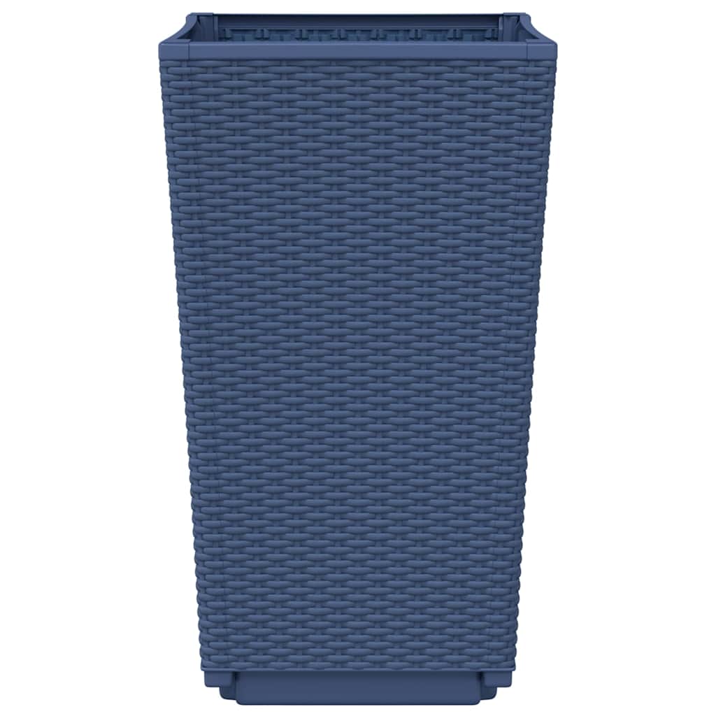 vidaXL Garden Planters 2 pcs Blue Grey 32.5x32.5x57 cm PP