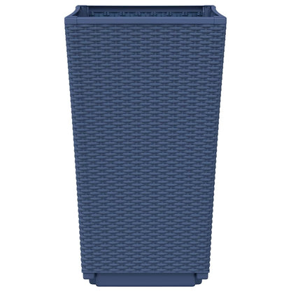 vidaXL Garden Planters 2 pcs Blue Grey 32.5x32.5x57 cm PP