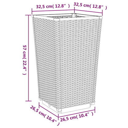 vidaXL Garden Planters 2 pcs Blue Grey 32.5x32.5x57 cm PP