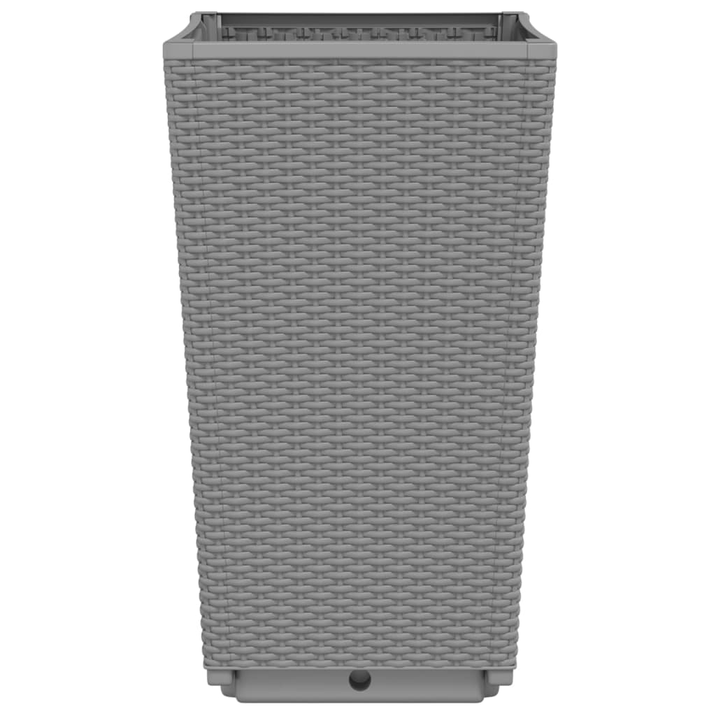 vidaXL Garden Planters 2 pcs Light Grey 32.5x32.5x57 cm PP