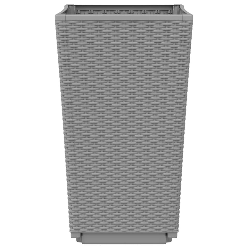 vidaXL Garden Planters 2 pcs Light Grey 32.5x32.5x57 cm PP