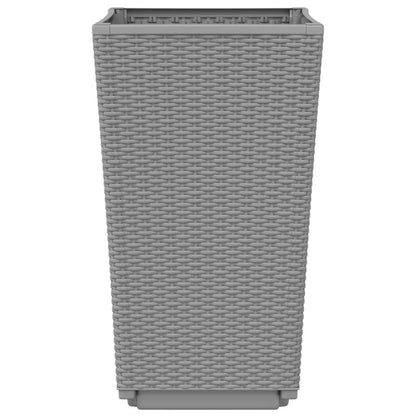 vidaXL Garden Planters 2 pcs Light Grey 32.5x32.5x57 cm PP