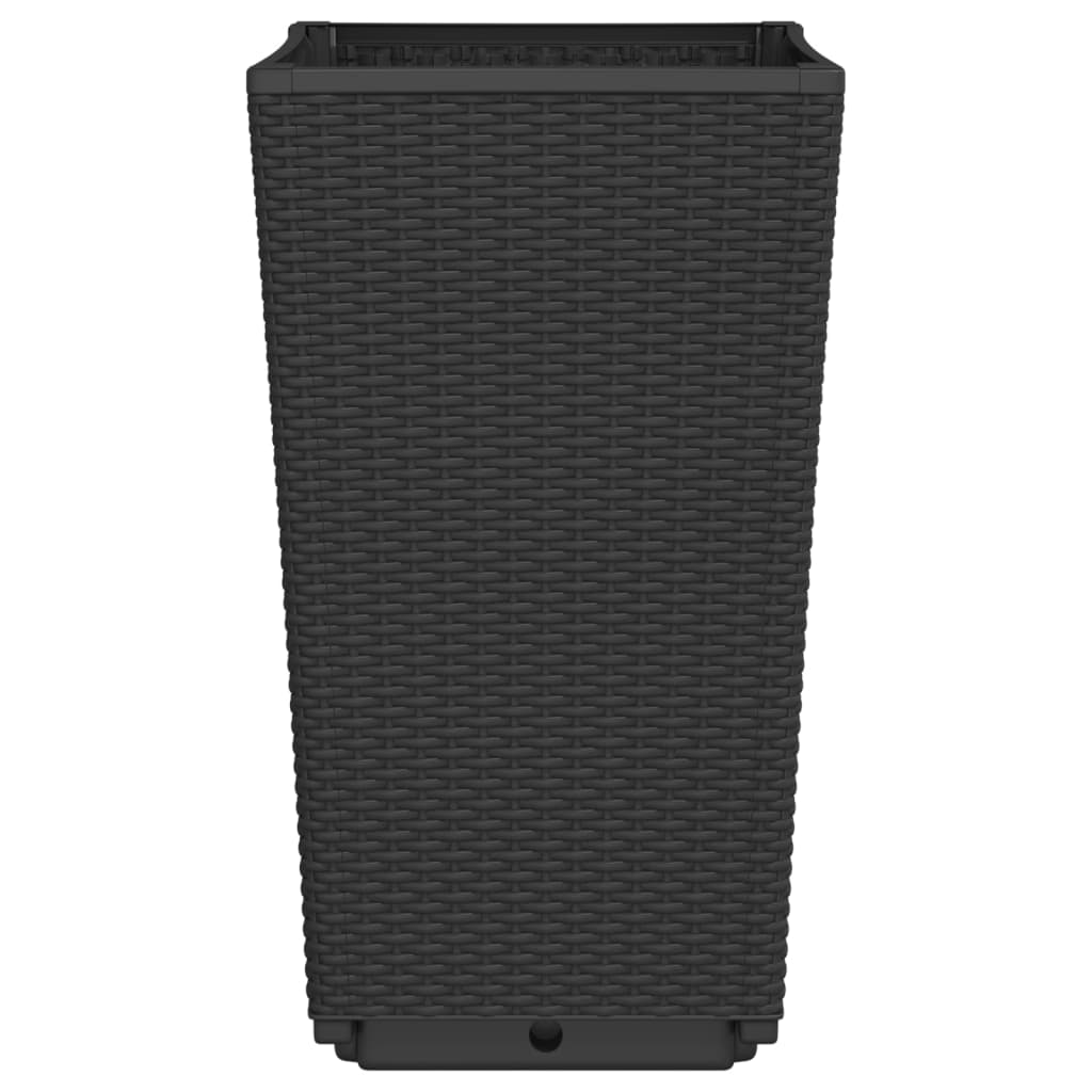 vidaXL Garden Planters 2 pcs Black 32.5x32.5x57 cm PP