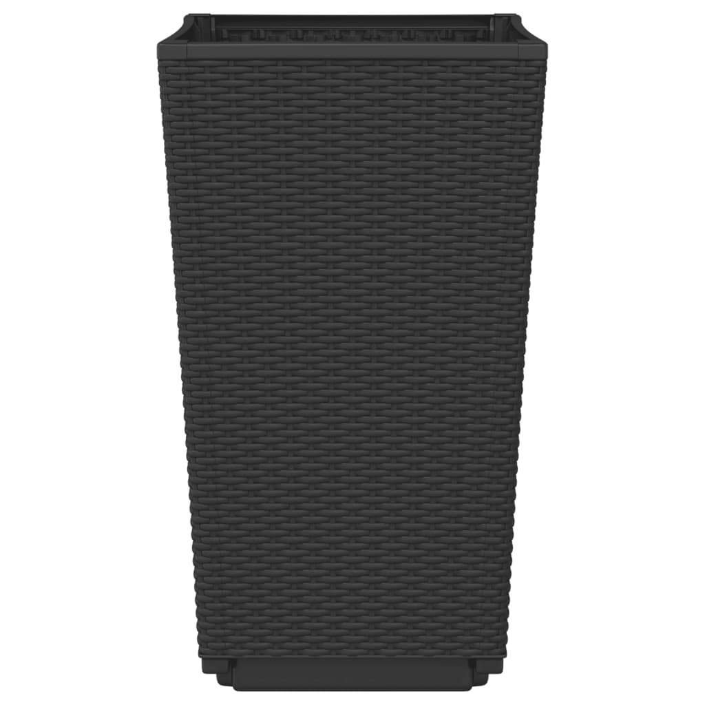 vidaXL Garden Planters 2 pcs Black 32.5x32.5x57 cm PP