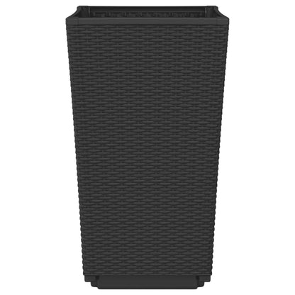 vidaXL Garden Planters 2 pcs Black 32.5x32.5x57 cm PP