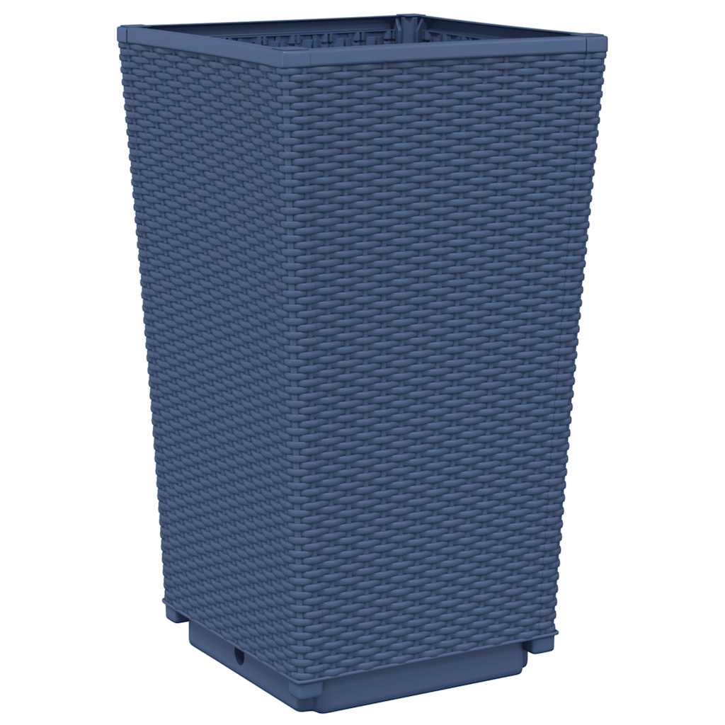 vidaXL Garden Planters 4 pcs Blue Grey 32.5x32.5x57 cm PP