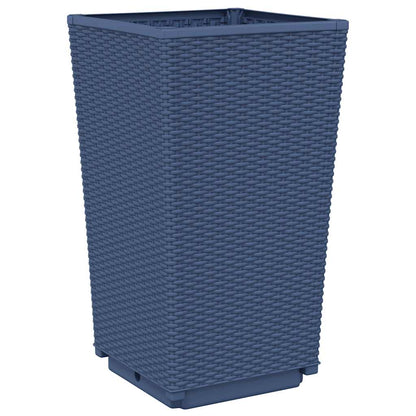 vidaXL Garden Planters 4 pcs Blue Grey 32.5x32.5x57 cm PP