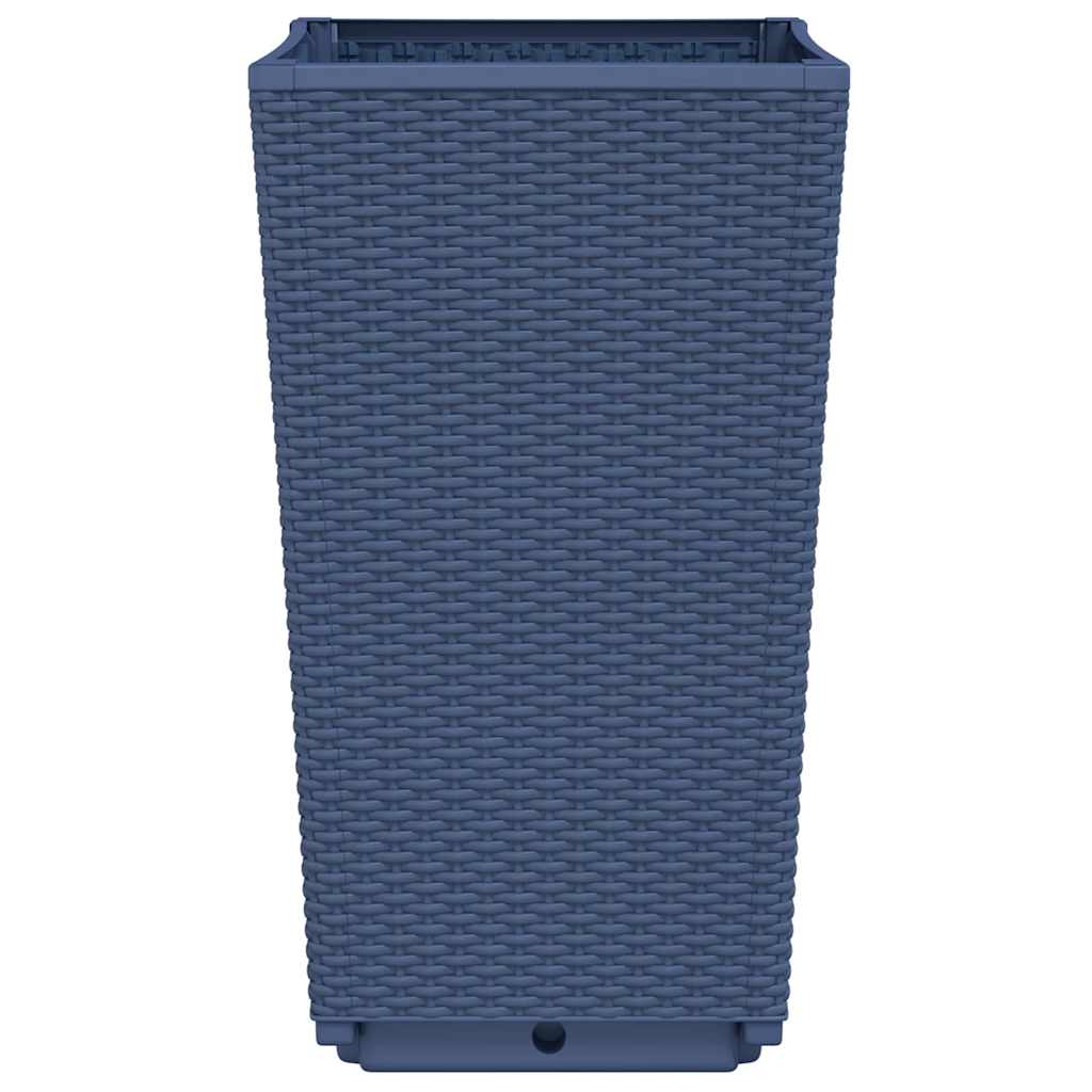 vidaXL Garden Planters 4 pcs Blue Grey 32.5x32.5x57 cm PP