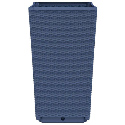 vidaXL Garden Planters 4 pcs Blue Grey 32.5x32.5x57 cm PP