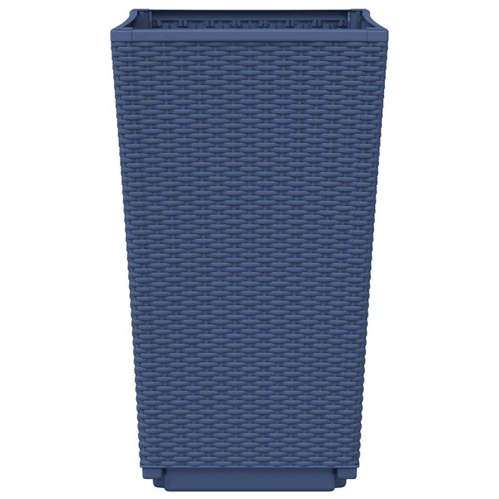 vidaXL Garden Planters 4 pcs Blue Grey 32.5x32.5x57 cm PP
