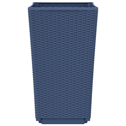 vidaXL Garden Planters 4 pcs Blue Grey 32.5x32.5x57 cm PP