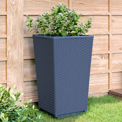vidaXL Garden Planters 4 pcs Blue Grey 32.5x32.5x57 cm PP