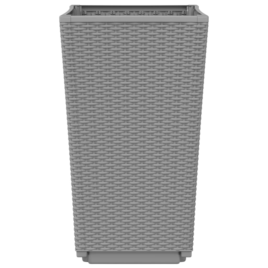 vidaXL Garden Planters 4 pcs Light Grey 32.5x32.5x57 cm PP