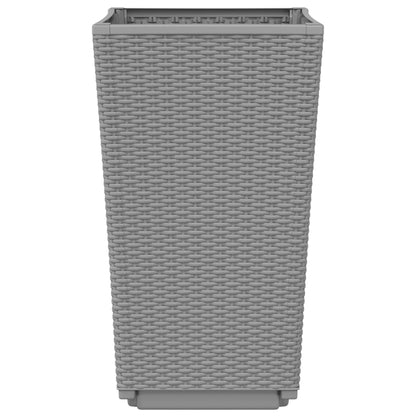 vidaXL Garden Planters 4 pcs Light Grey 32.5x32.5x57 cm PP