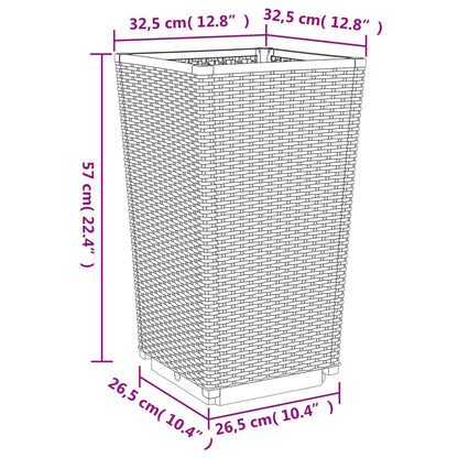 vidaXL Garden Planters 4 pcs Light Grey 32.5x32.5x57 cm PP