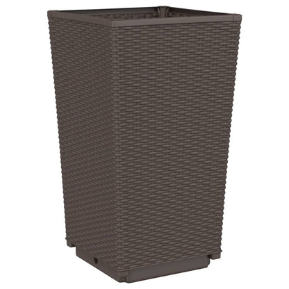 vidaXL Garden Planters 4 pcs Brown 32.5x32.5x57 cm PP