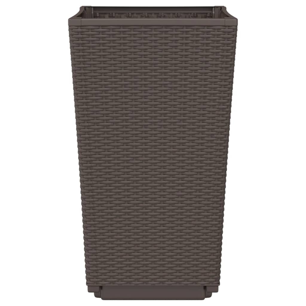 vidaXL Garden Planters 4 pcs Brown 32.5x32.5x57 cm PP