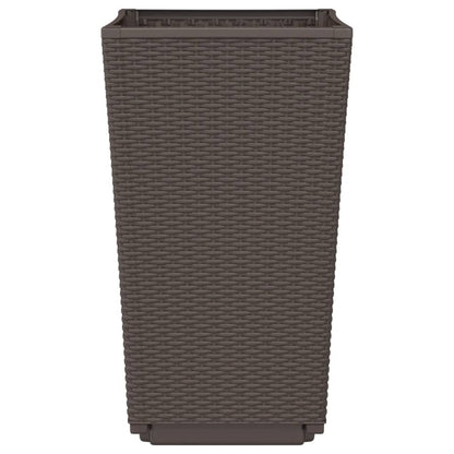 vidaXL Garden Planters 4 pcs Brown 32.5x32.5x57 cm PP