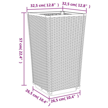 vidaXL Garden Planters 4 pcs Brown 32.5x32.5x57 cm PP