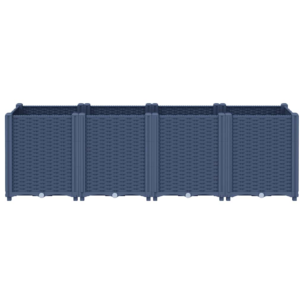 vidaXL Garden Planter Blue Grey 160x40x53 cm PP