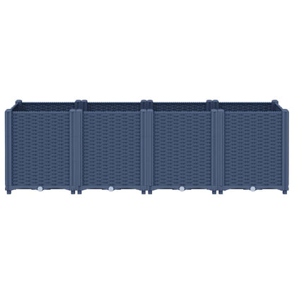 vidaXL Garden Planter Blue Grey 160x40x53 cm PP