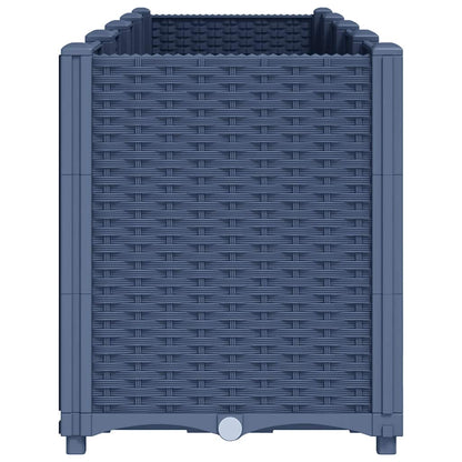 vidaXL Garden Planter Blue Grey 160x40x53 cm PP