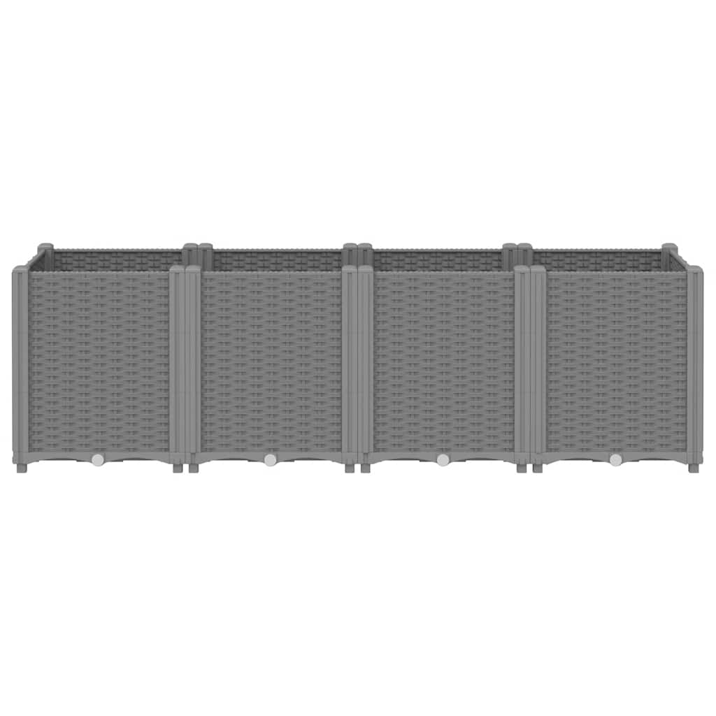 vidaXL Garden Planter Light Grey 160x40x53 cm PP