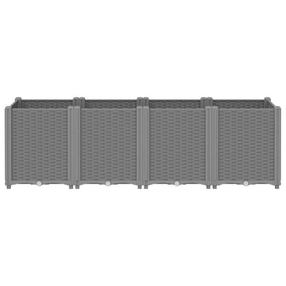 vidaXL Garden Planter Light Grey 160x40x53 cm PP