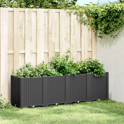 vidaXL Garden Planter Black 160x40x53 cm PP
