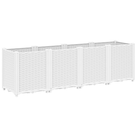 vidaXL Garden Planter White 160x40x53 cm PP