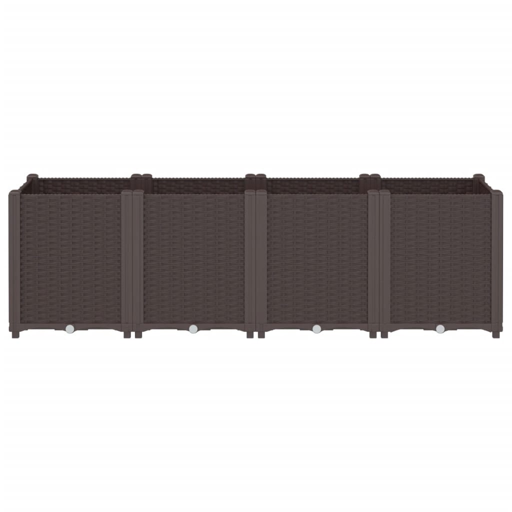 vidaXL Garden Planter Brown 160x40x53 cm PP