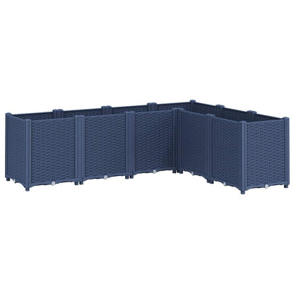 vidaXL Garden Planter Blue Grey 160x120x53 cm PP