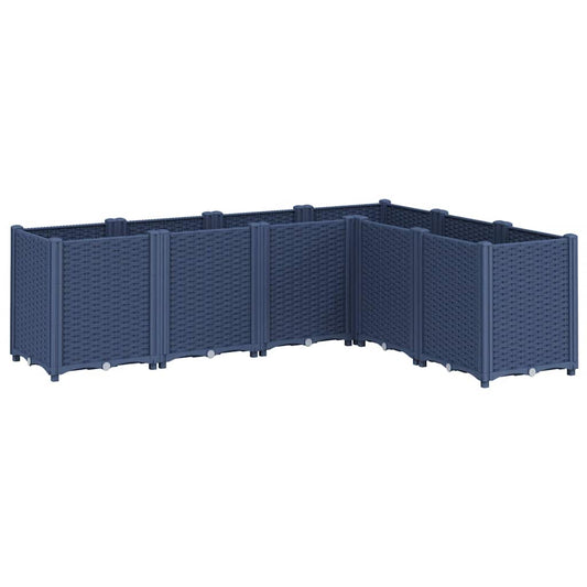 vidaXL Garden Planter Blue Grey 160x120x53 cm PP