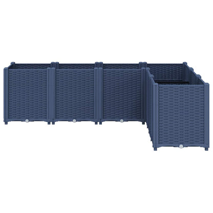 vidaXL Garden Planter Blue Grey 160x120x53 cm PP