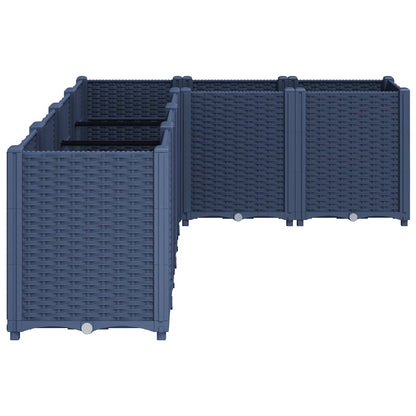 vidaXL Garden Planter Blue Grey 160x120x53 cm PP