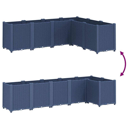 vidaXL Garden Planter Blue Grey 160x120x53 cm PP