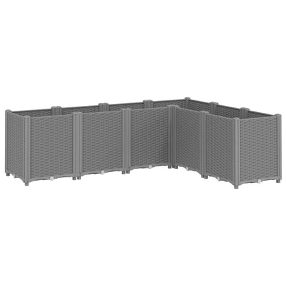 vidaXL Garden Planter Light Grey 160x120x53 cm PP