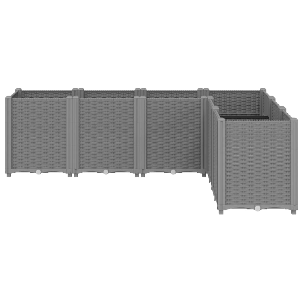 vidaXL Garden Planter Light Grey 160x120x53 cm PP