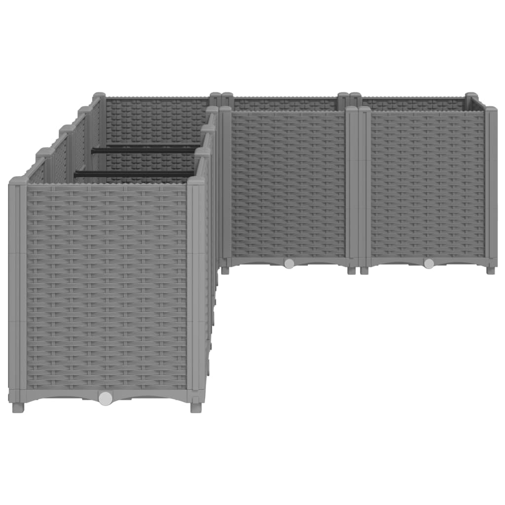 vidaXL Garden Planter Light Grey 160x120x53 cm PP